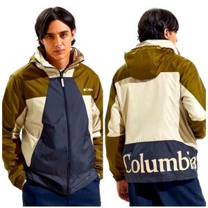 NEW Columbia Men's Point Park Windbreaker Packable Jacket with Stow Away Hood